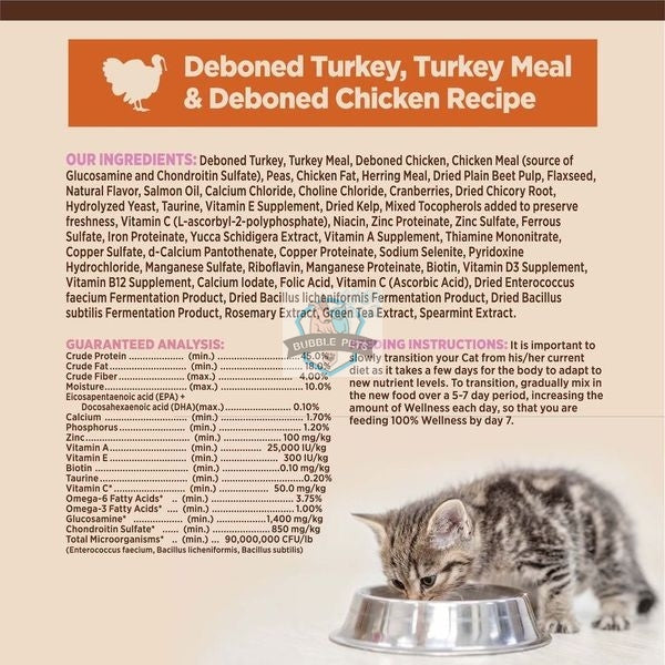 Wellness CORE Kitten Deboned Turkey, Turkey Meal & Deboned Chicken Dry Cat Food