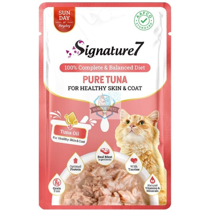 Signature7 Cat Wet Pouch - Tuna in Gravy for Healthy Skin & Coat