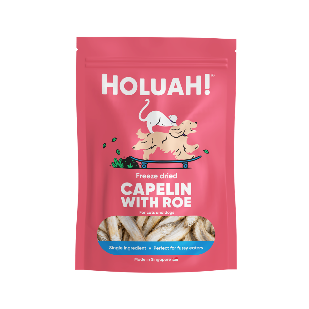 NEW: Holuah! Freeze Dried  Capelin with Roe Treats for Cats & Dogs