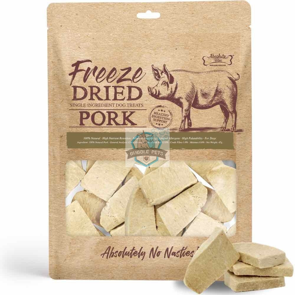 Absolute Bites Freeze Dried Pork Treats for Dogs - 45g