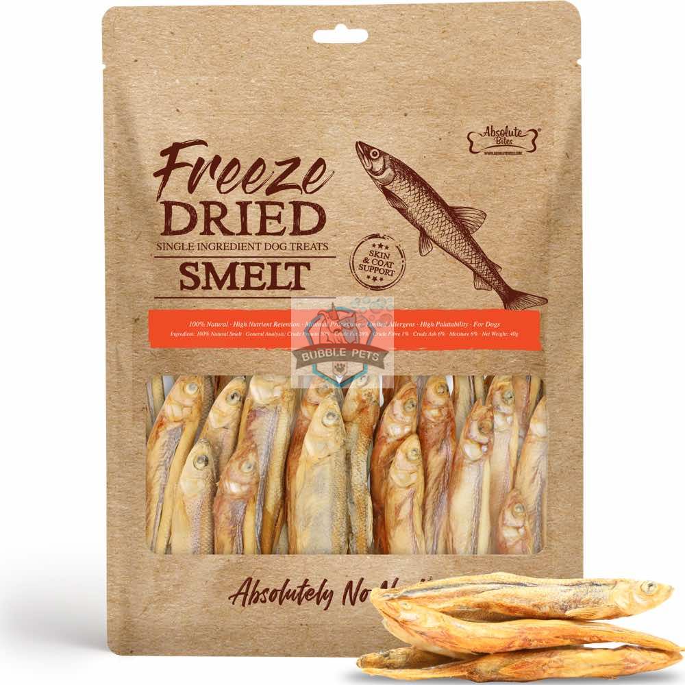 CLEARANCE 20% OFF: Absolute Bites Freeze Dried Smelt Treats for Dogs - 40g