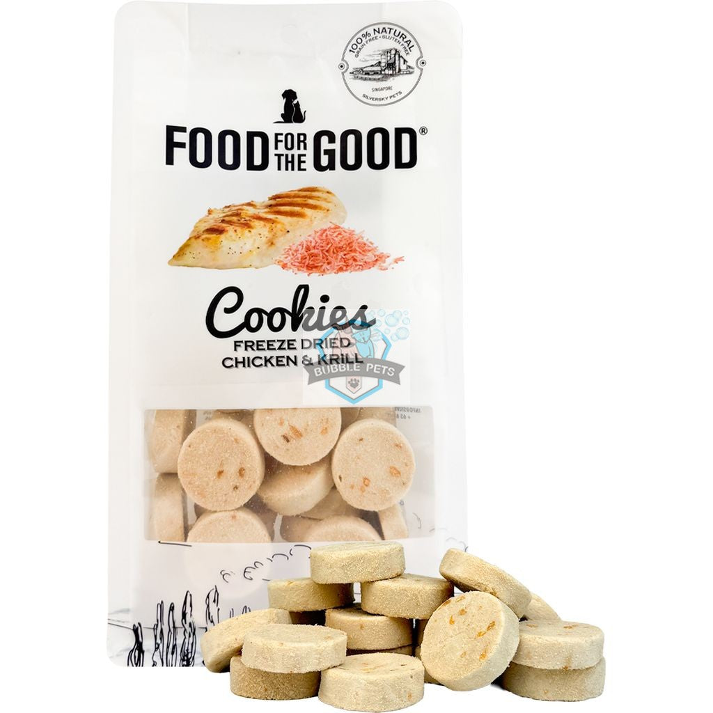 25% PROMO: Food For The Good Freeze Dried Chicken & Krill Cookies Cat & Dog Treats