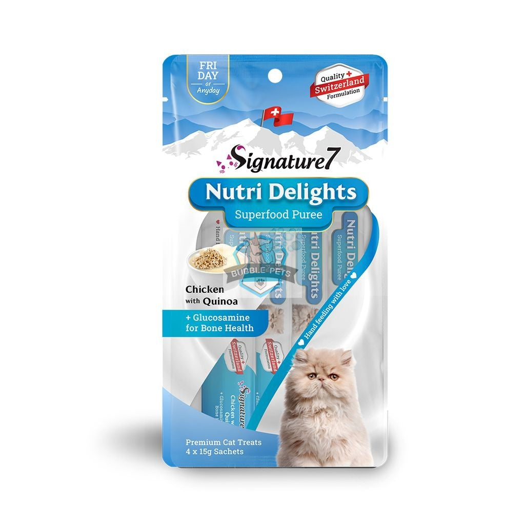 Signature7 Cat Nutri Delights Superfood Puree - Chicken with Quinoa for Bone Health
