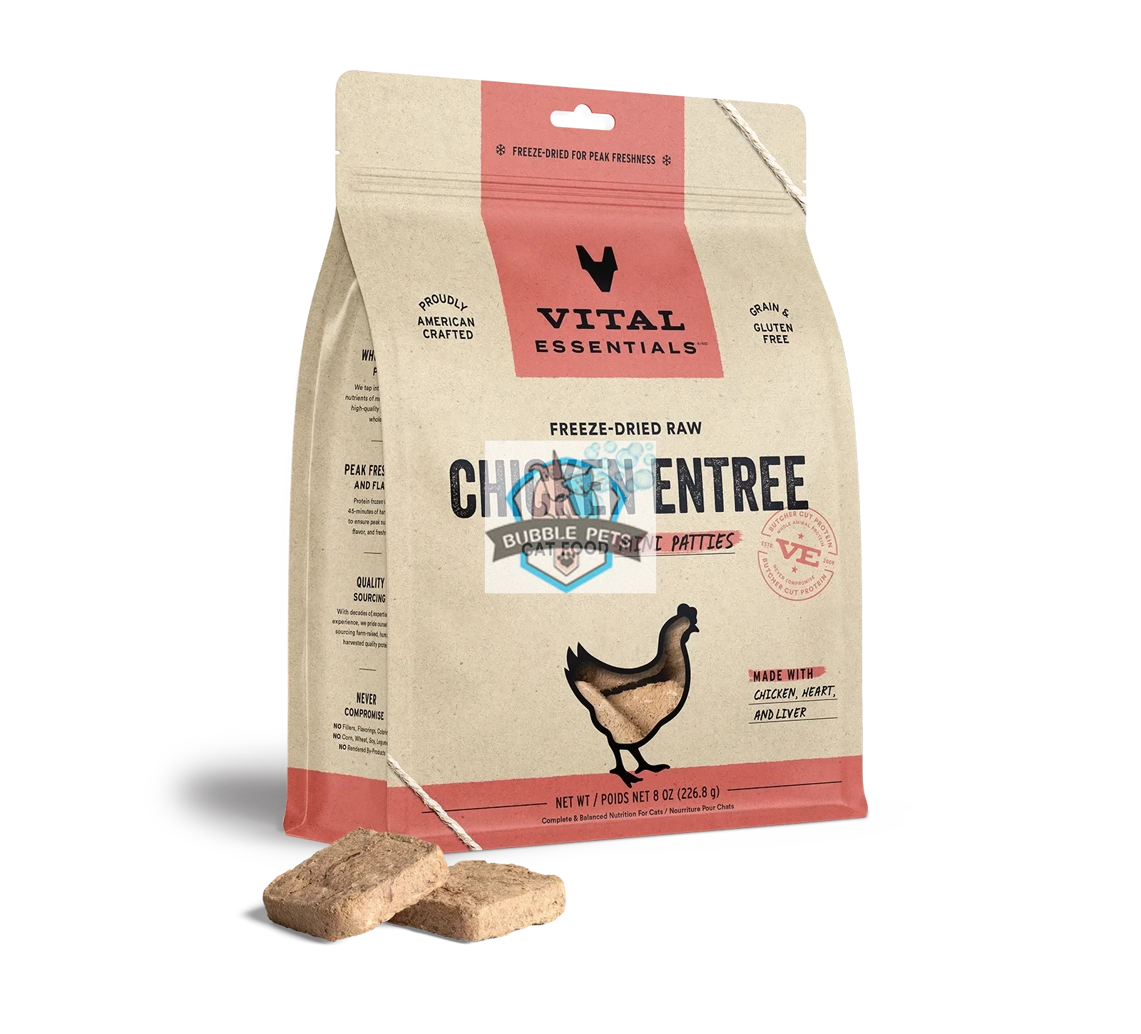 Vital Essentials Freeze Dried Mini-Patties for Cats [8oz]