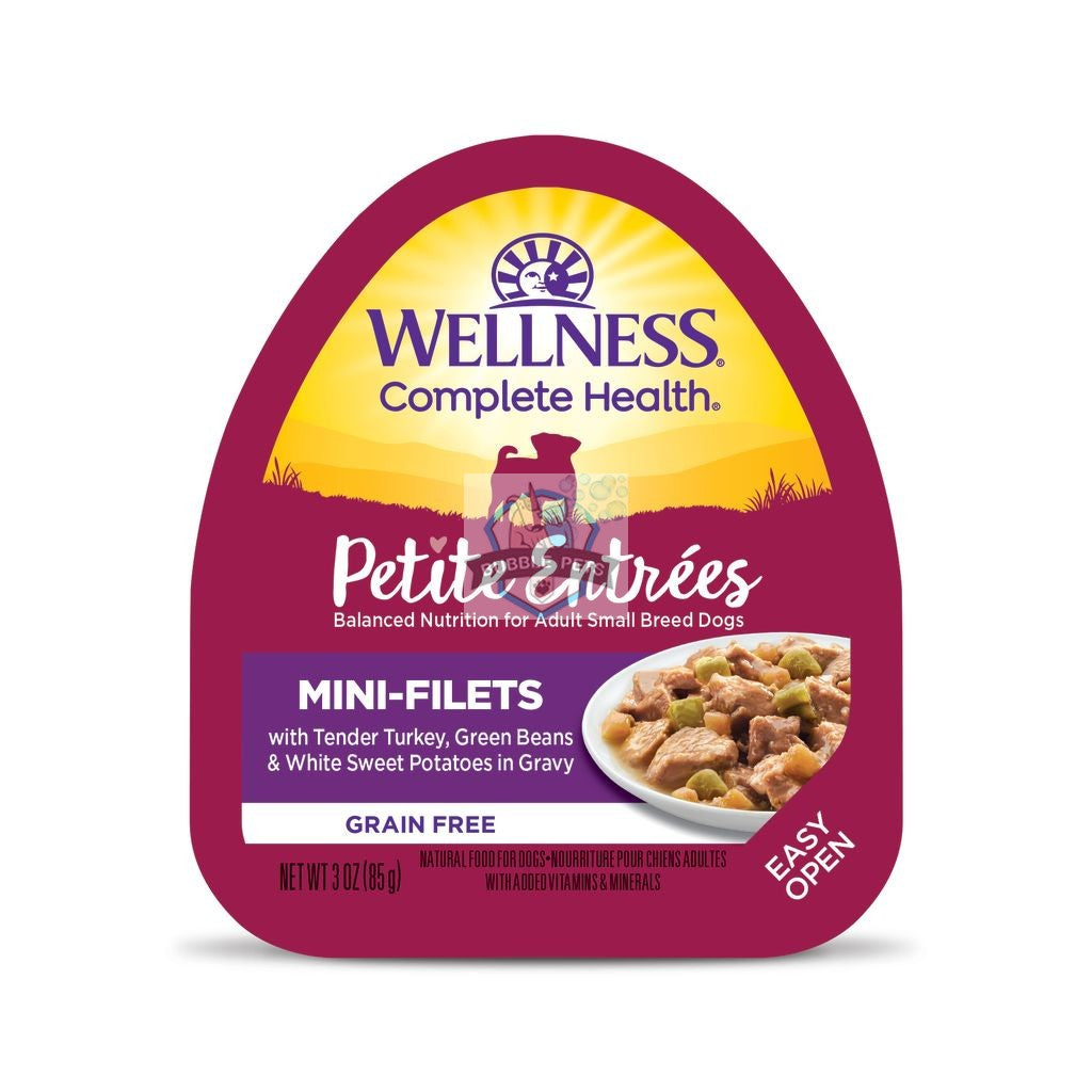 Wellness Petite Entrees Mini-Filets Tender Turkey, Green Beans & White Sweet Potatoes in Gravy Cup Tray Dog Food