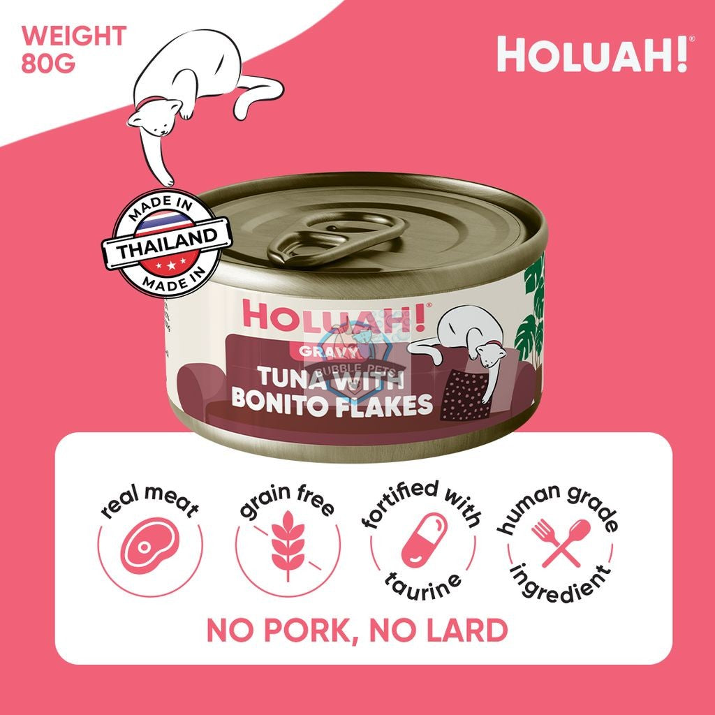 NEW: Holuah! Tuna with Bonito Flakes Gravy Canned Cat Food