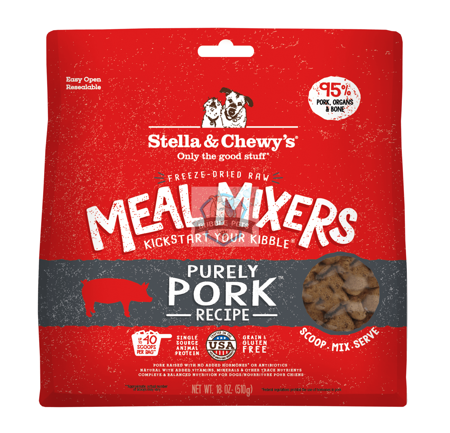 Stella & Chewy's Purely Pork Freeze-Dried Meal Mixers For Dogs