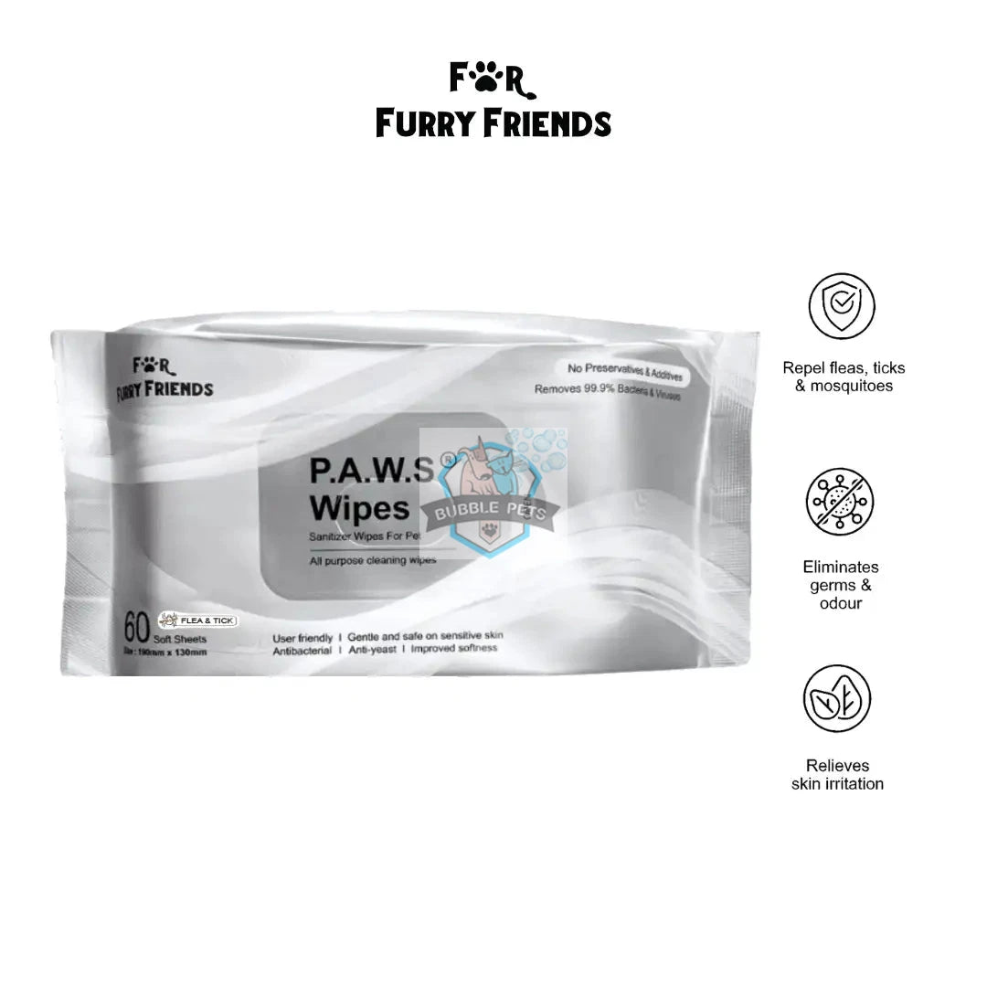 For Furry Friends P.A.W.S Flea & Tick Repellent Wipes