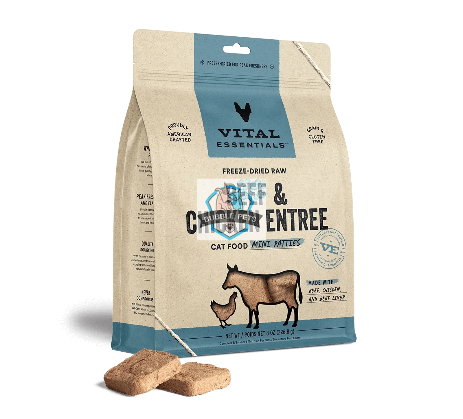 Vital Essentials Freeze Dried Mini-Patties for Cats [8oz]