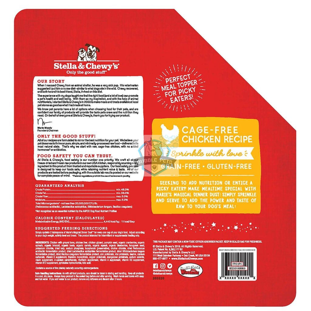 Stella & Chewy Marie's Magical Dinner Dust Chicken Raw Dog Topper