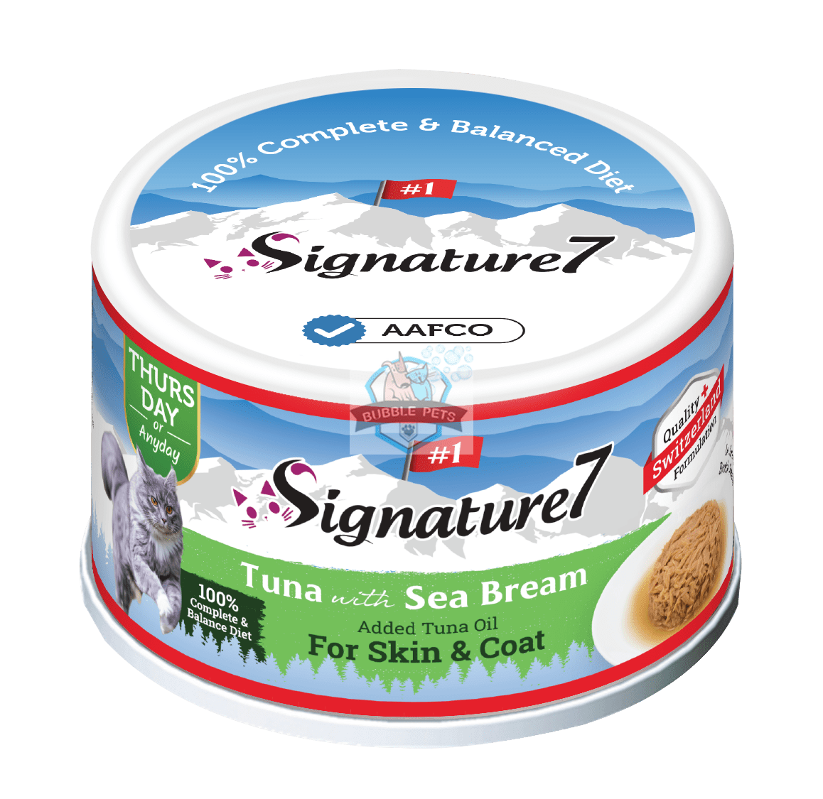 Signature7 Swiss Gravy Cat Wet Can - Tuna with Sea Bream added Tuna Oil in Gravy