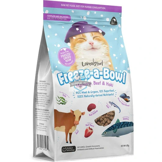 Loveabowl Freeze-a-bowl Freeze-dried for Cats (Mackerel, Beef & Hoki)