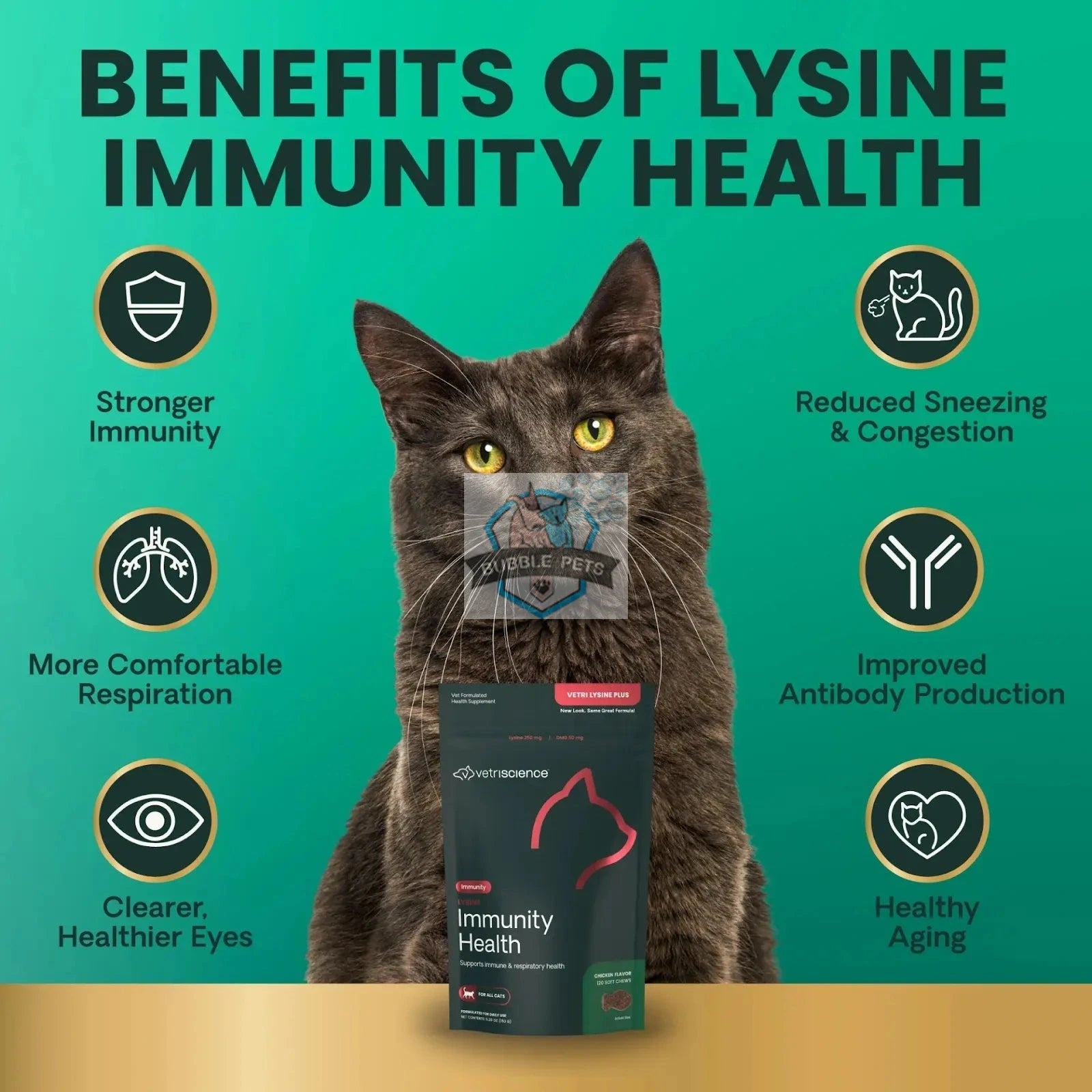 VetriScience® - Lysine Immune Health Supplement for Cats (90 chews)