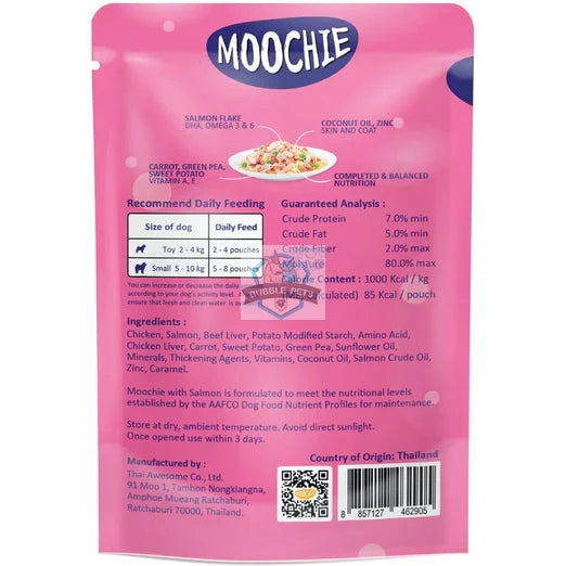 Moochie Beauty Skin & Coat Salmon Grain-Free Adult Pouch Dog Food 85g x 12