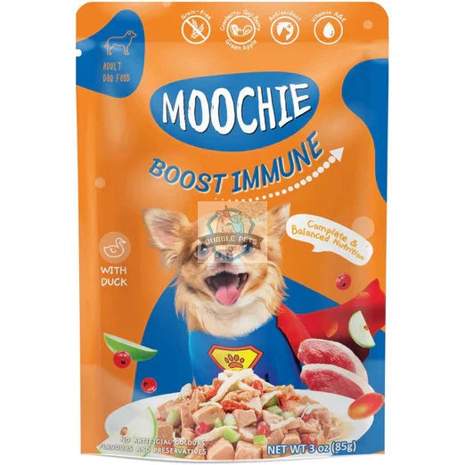 Moochie Boost Immune Duck Grain-Free Adult Pouch Dog Food 85g x 12