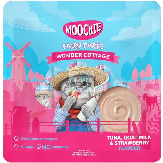 Moochie Fairy Puree Tuna, Goat Milk & Strawberry Liquid Cat Treats