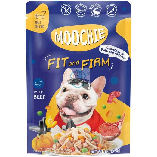 Moochie Fit & Firm Beef Grain-Free Adult Pouch Dog Food 85g x 12