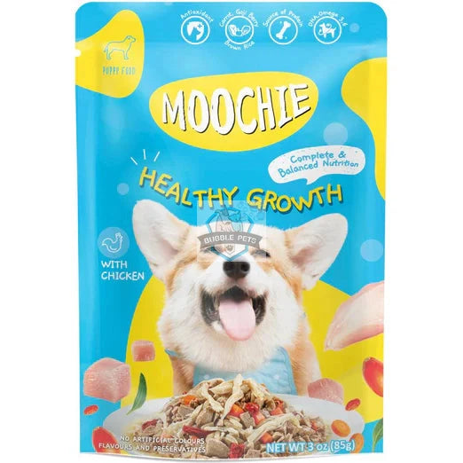 Moochie Healthy Growth Chicken Puppy Pouch Dog Food 85g x 12