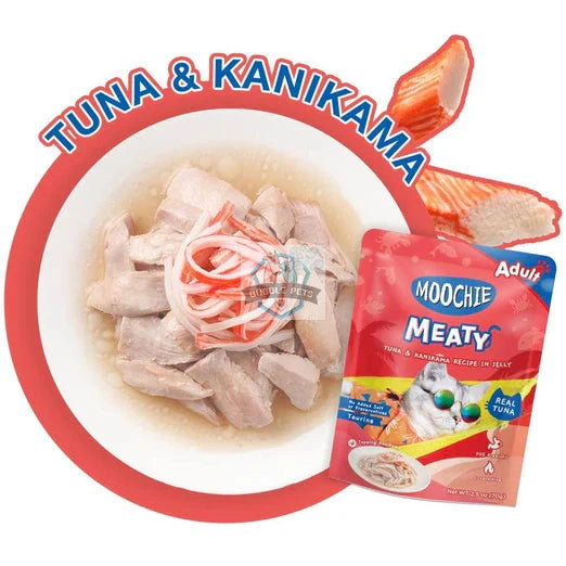 Moochie Meaty Tuna & Kanikama Recipe In Jelly Adult Pouch Cat Food