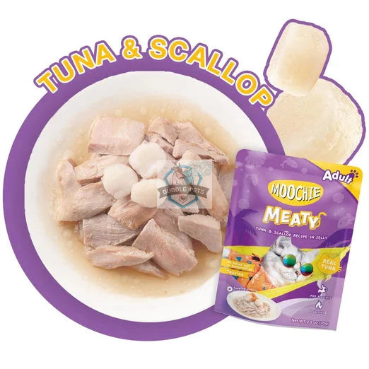 Moochie Meaty Tuna & Scallop Recipe In Jelly Adult Pouch Cat Food