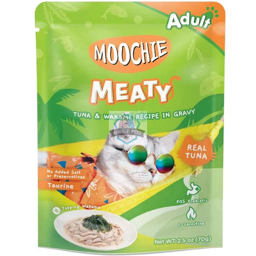 Moochie Meaty Tuna & Wakame Recipe In Gravy Adult Pouch Cat Food