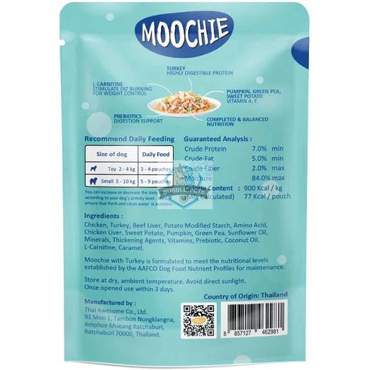 Moochie Weight Control Turkey Grain-Free Adult Pouch Dog Food 85g x 12