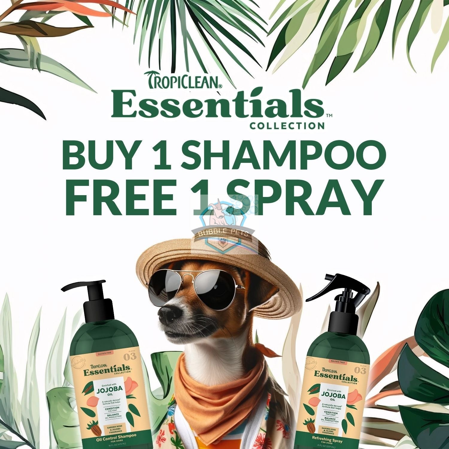 TropiClean Essentials Buy 1 Shampoo Free 1 Spray Promotion