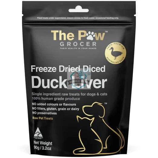 The Paw Grocer Duck Liver Freeze Dried Single Protein Cat & Dog Treats (Black Label)