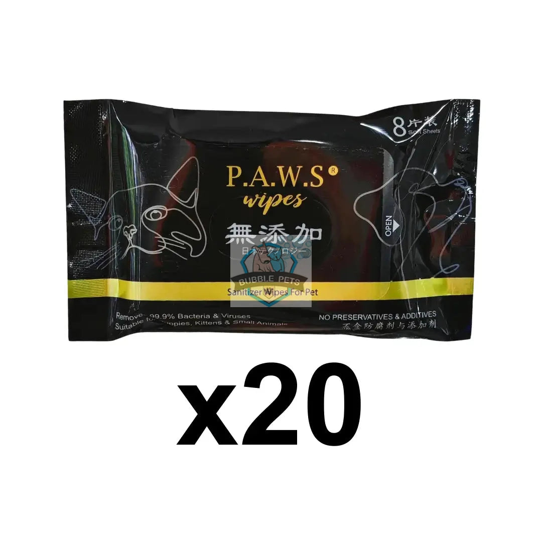 For Furry Friends P.A.W.S Travel Wet Wipes (8 sheets)