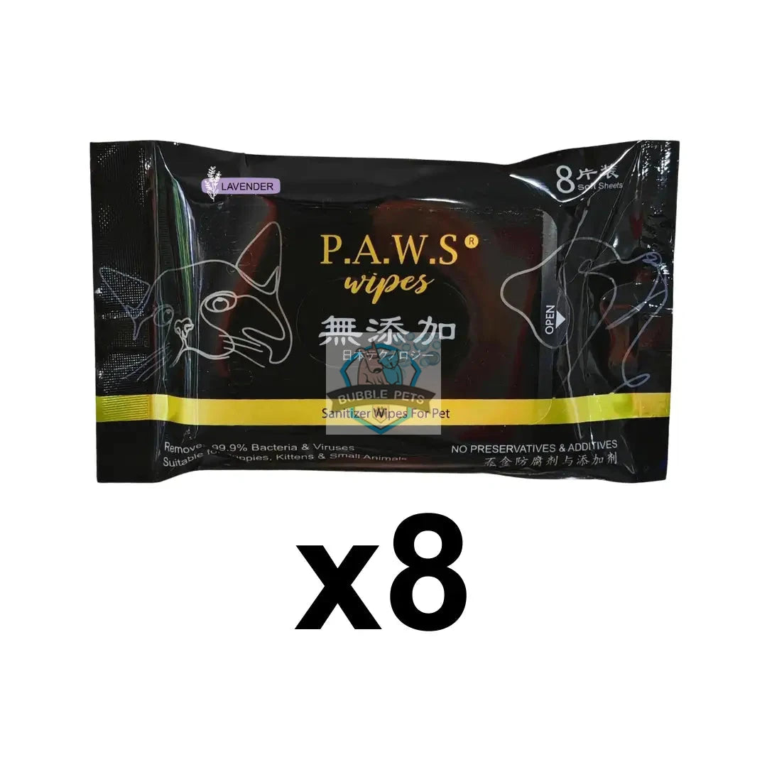 For Furry Friends P.A.W.S Travel Wet Wipes (8 sheets)