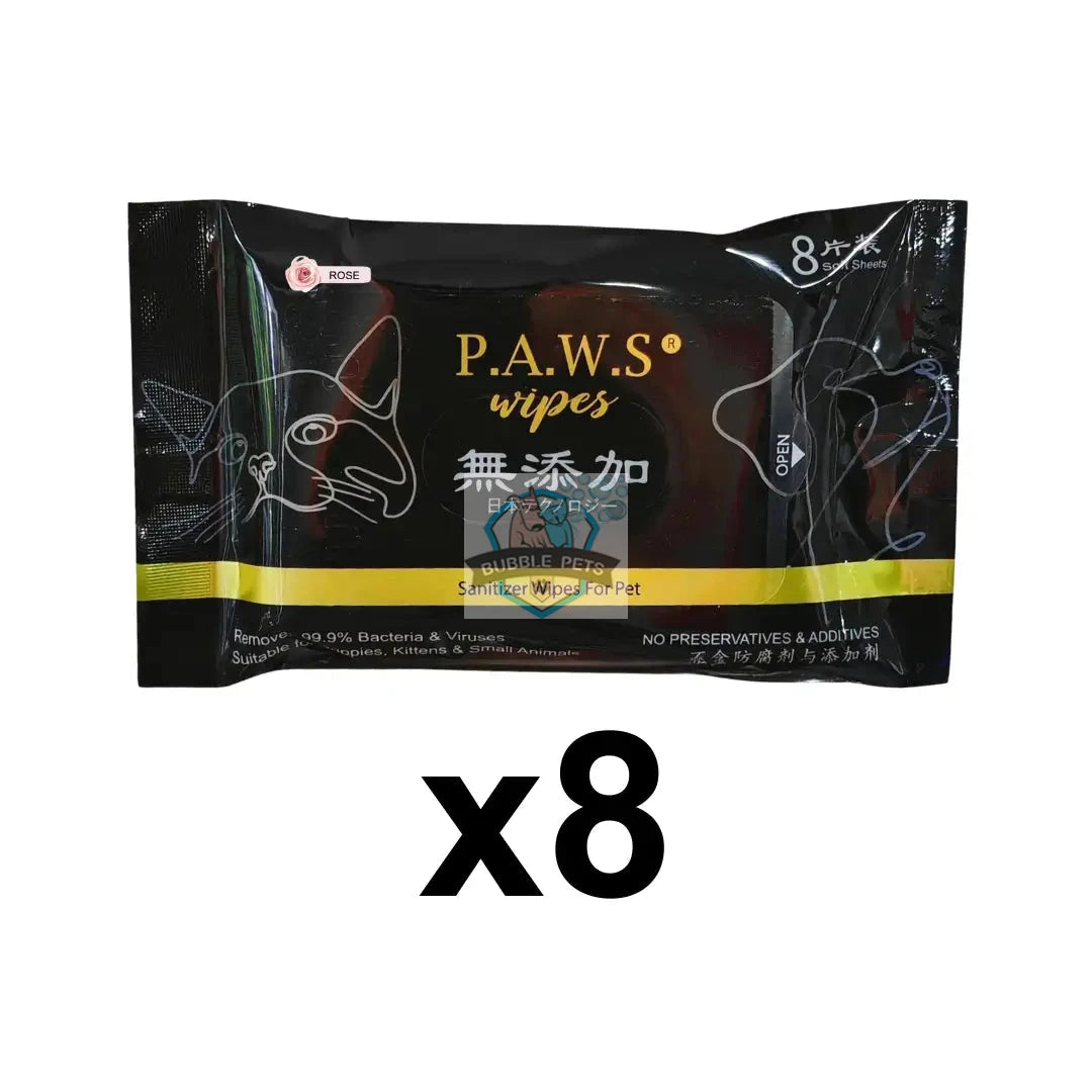 For Furry Friends P.A.W.S Travel Wet Wipes (8 sheets)