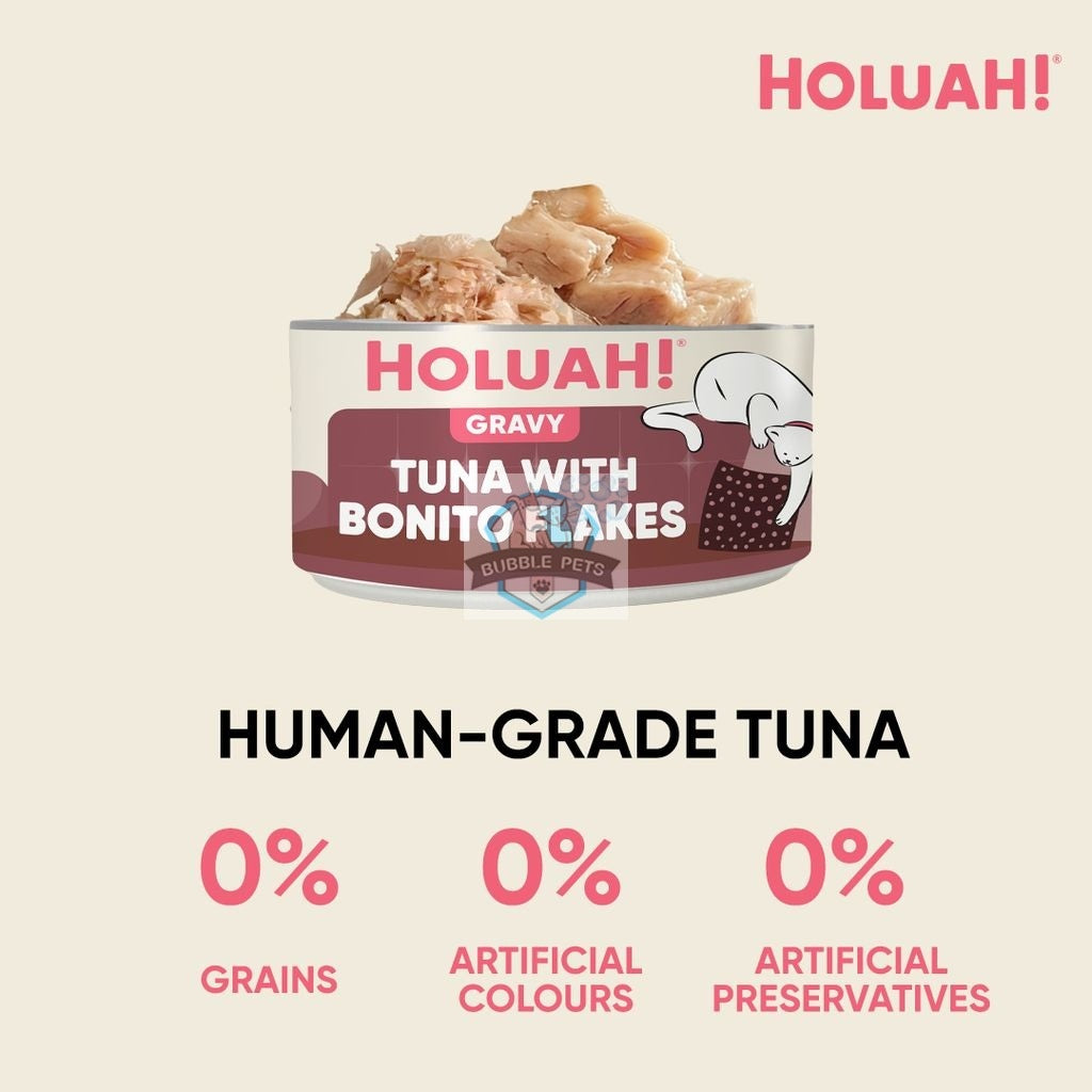 NEW: Holuah! Tuna with Bonito Flakes Gravy Canned Cat Food