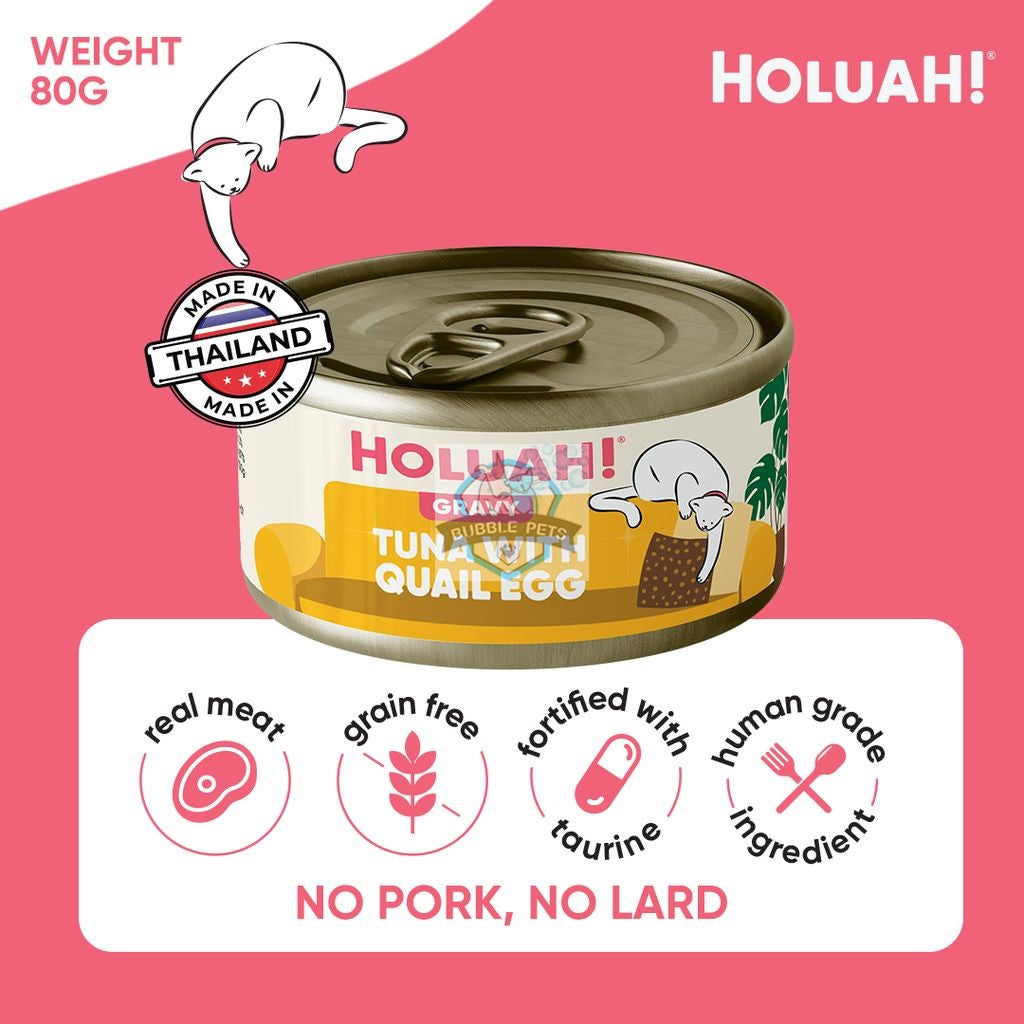 NEW: Holuah! Tuna with Quail Egg Gravy Canned Cat Food