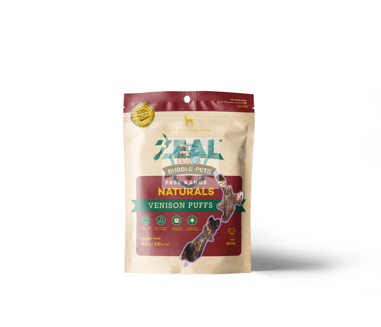 Zeal Dried Free Range Venison Puffs Dog Cat Treats (Buy 2 Get 1 Free)