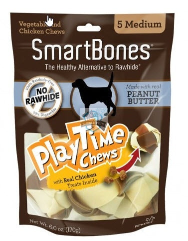 SmartBones PlayTime Peanut Butter Chews Medium Dog Chews