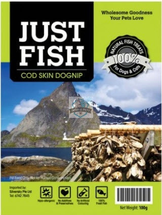 Just Fish Cod Skin Dognip Dog Cats Pet Treats