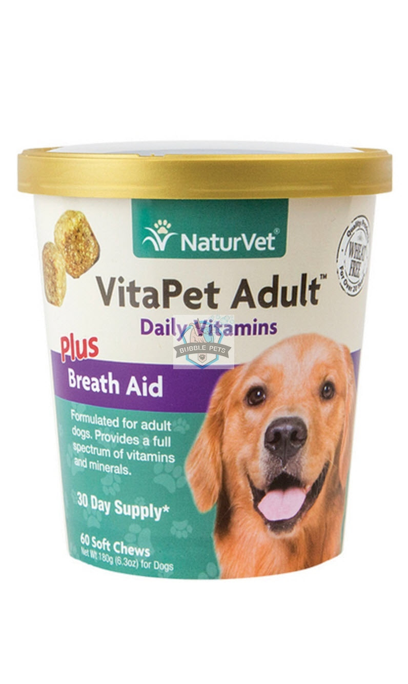NaturVet VitaPet Adult Plus Breath Aid Soft Chew Cup for Dogs