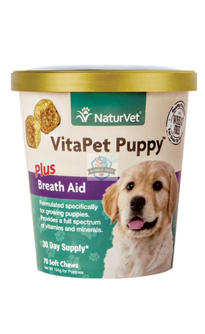 NaturVet VitaPet Puppy Plus Breath Aid Soft Chew Cup for Dogs