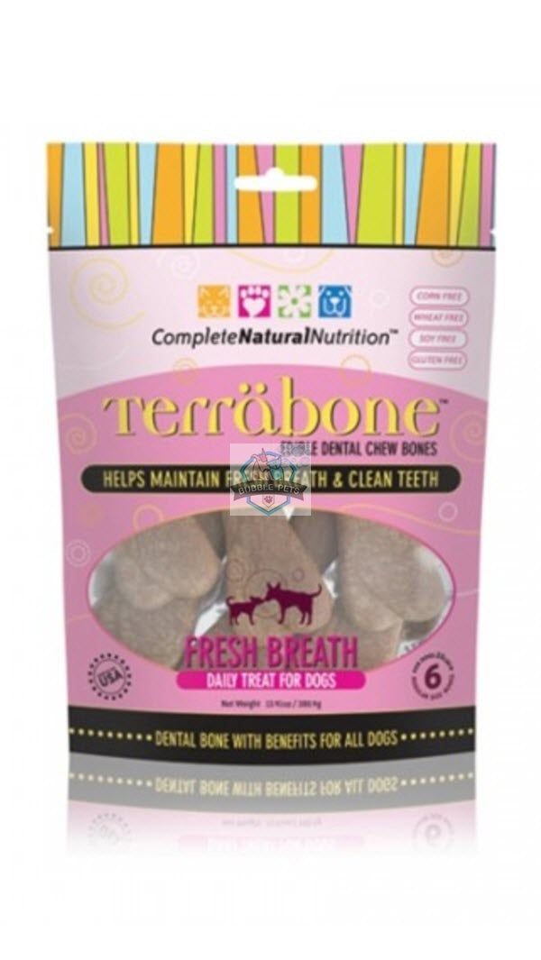 Terrabone Fresh Breath Edible Dental Chew Bones