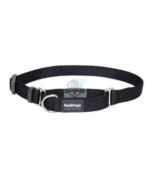 Red Dingo Martingale Half Check Collar in Black for Dogs
