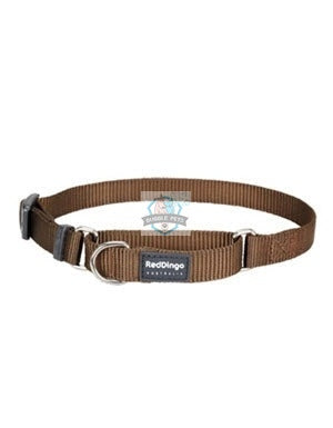 Red Dingo Martingale Half Check Collar in Brown for Dogs