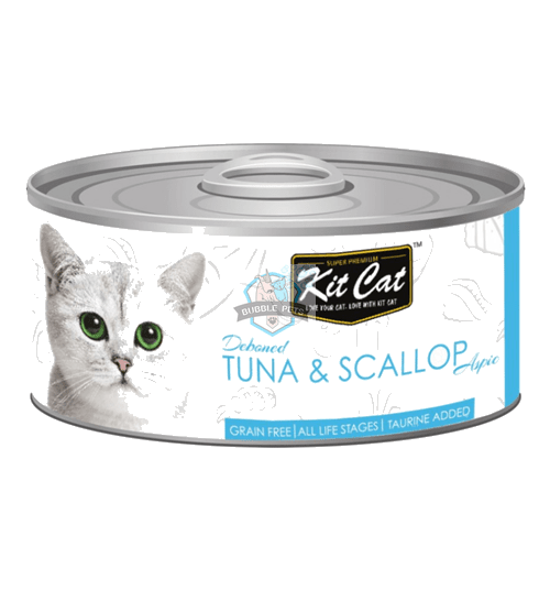 Kit Cat Deboned Tuna & Scallop Canned Cat Food Toppers