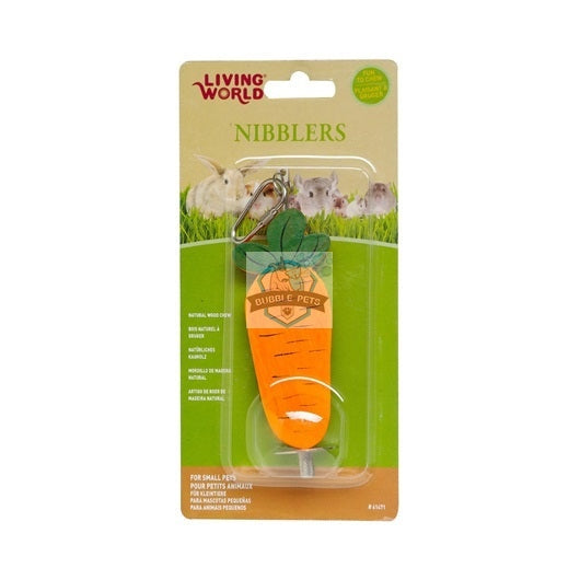 Living World Nibblers Wood Carrot Chews for Rabbits Small Pets