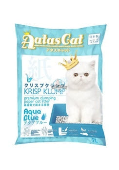 Aatas Cat Krisp Klump Aqua Blue Paper Cat Litter