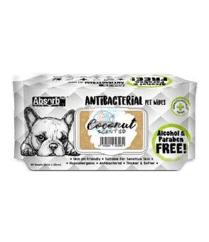 Absorb Plus Antibacterial Coconut Scented Pet Wipes (3 Packs Promo)