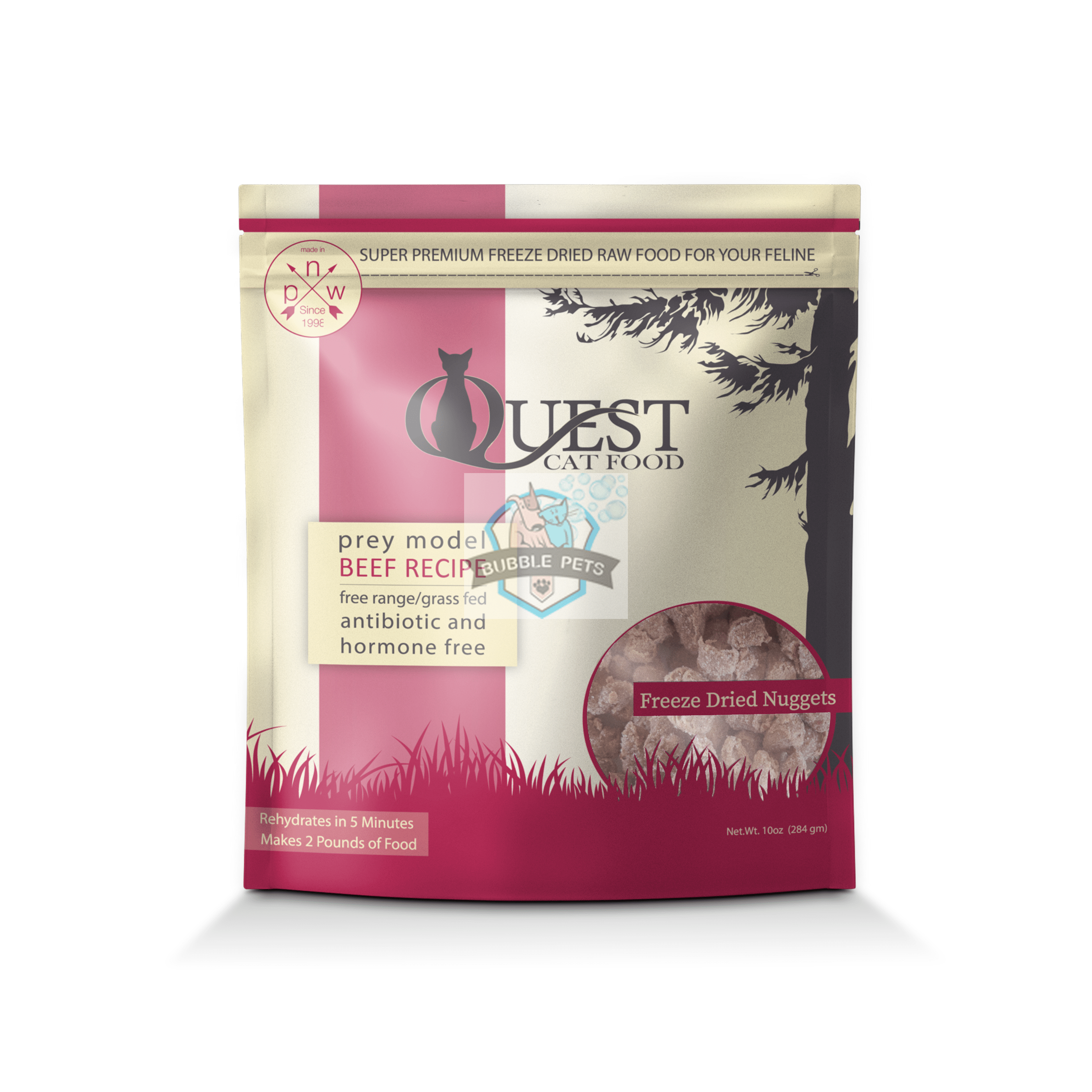 Quest Real Food Freeze Dried Beef Bite Size Nuggets Cat Food