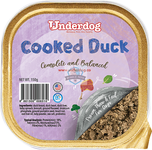 Underdog Cooked Duck Complete & Balanced Frozen Dog Food