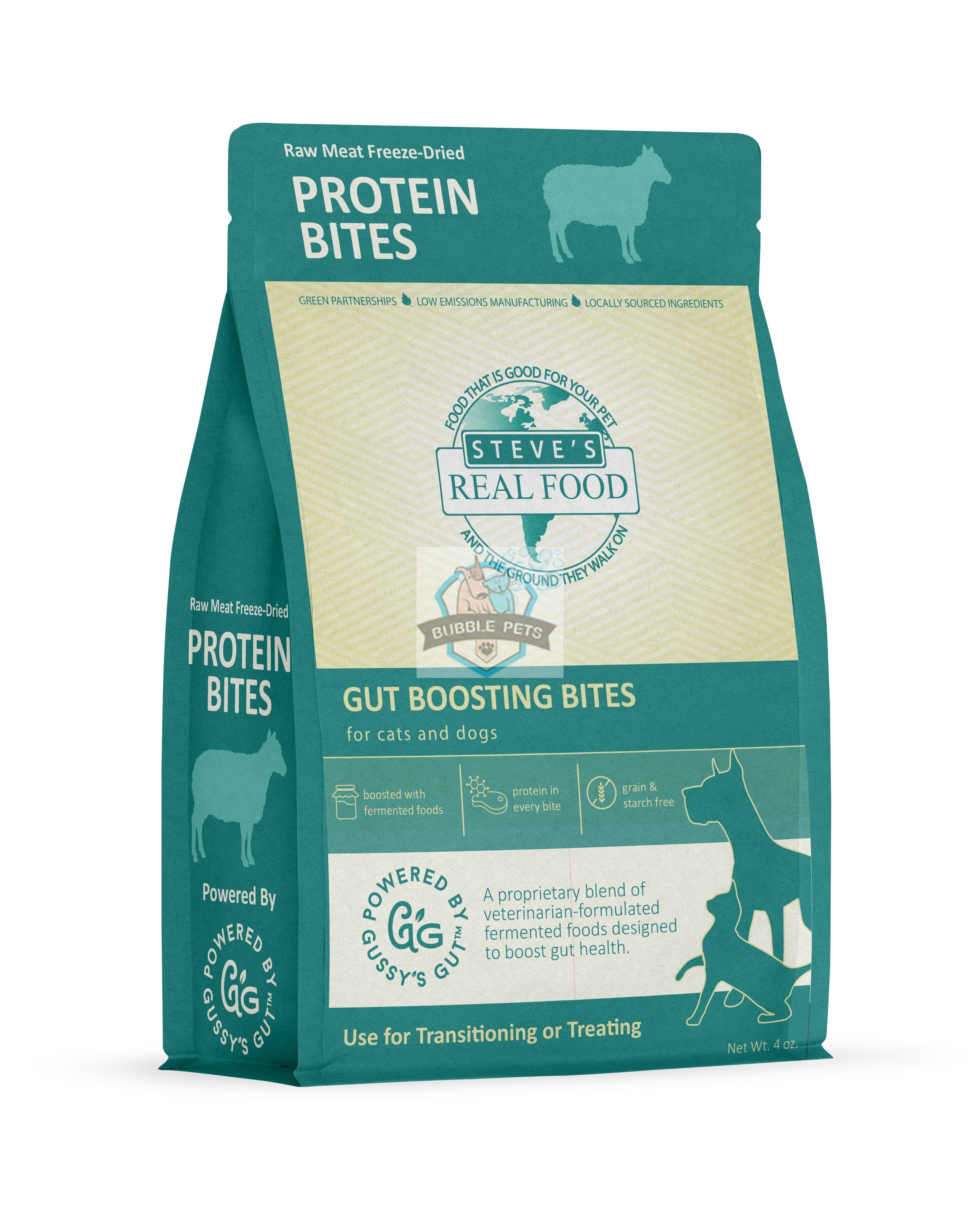 Steve's Real Food Freeze Dried Lamb Probiotics Protein Bites Dog and Cat Treat
