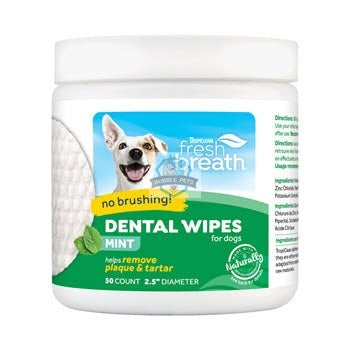 Tropiclean Dental Wipes for Dogs Cats Pets
