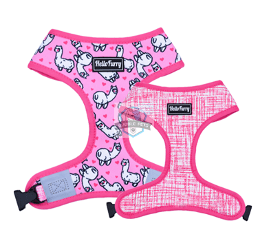 Hello Furry Reversible Pink Llama Dog Harness